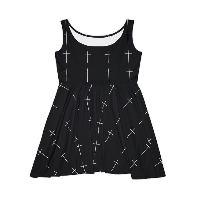 Black Cross Skater Dress - Punk Rock Metal Streetwear, Grunge Goth Alt Kawaii Sk8er, Strange Weird Pretty Outfit