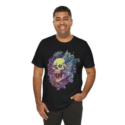 Psyhedelic Skull Unisex T-Shirt - Rainbow Punk Rock Skull Tshirt, Pastel Grunge Indie Boho Top, Psychedelic Skeleton Tee