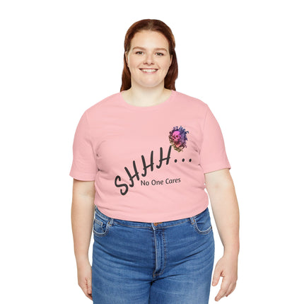 No One Cares Unisex T-Shirt - Rainbow Punk Rock Skull Tshirt, Pastel Grunge Indie Boho Top, Psychedelic Skeleton