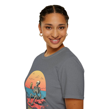 Stay Salty Skeleton T-Shirt – Funny Beach Graphic Tee, Grunge Punk Summer Shirt, Punk Rock Surf Style, Alt Indie Clothing