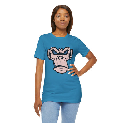 Monkeyface Unisex T-Shirt - Fierce Edgy Gorilla Tee, Angry Ape Graphic, Punk Rock Metal Style Monkey Tshirt