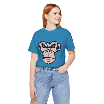 Monkeyface Unisex T-Shirt - Fierce Edgy Gorilla Tee, Angry Ape Graphic, Punk Rock Metal Style Monkey Tshirt