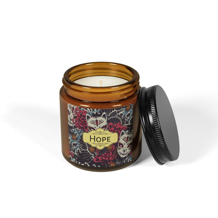 Kitsune Whispers Soy Candle - Amber Jar with Lid 4oz/9oz