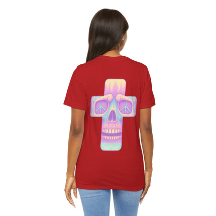Pastel Skullface Unisex T-Shirt -  Cross Punk Rock Metal Tshirt