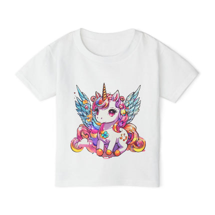 Novapuff Unicorn Toddler T-Shirt - Pretty Rainbow Graphic, Pastel Cute Glitter Unicorn, Angel Wings, Pegasus, Pegahorn