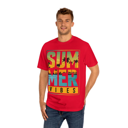Summer Vibes Unisex Tee – Bright Bold and Ready for Sunshine, Retro Palm Tree Vacation Shirt, Casual Coastal Style , Multiple Colors