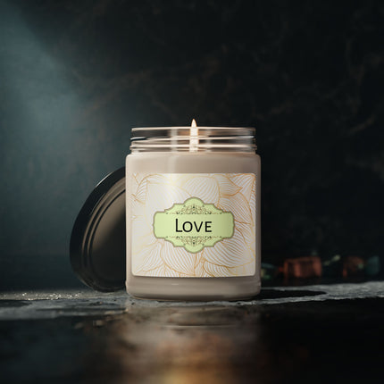 Golden Leaves Soy Candle - Clear Jar with Lid 9oz