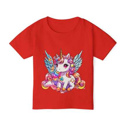 Novapuff Unicorn Toddler T-Shirt - Pretty Rainbow Graphic, Pastel Cute Glitter Unicorn, Angel Wings, Pegasus, Pegahorn