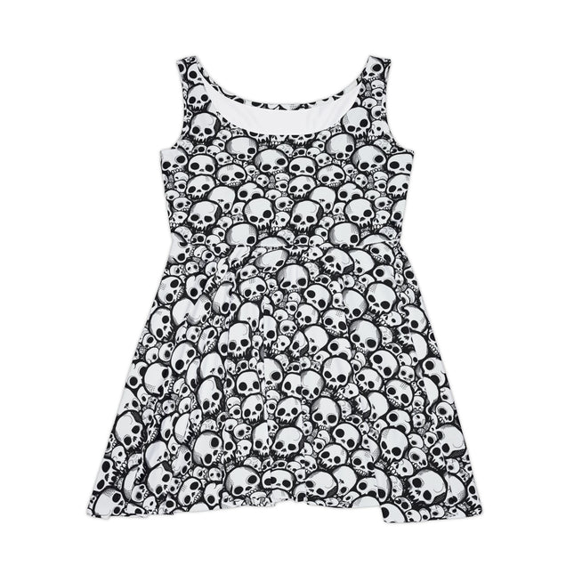 Skull Hoard Skater Dress - Cute Creepy Skull Print, Punk Goth Alt Kawaii Horror, Strange Weird Pretty Preppy Outfit