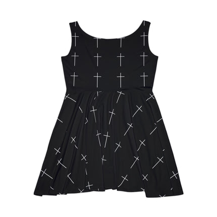 Black Cross Skater Dress - Punk Rock Metal Streetwear, Grunge Goth Alt Kawaii Sk8er, Strange Weird Pretty Outfit
