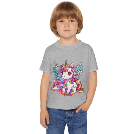 Novapuff Unicorn Toddler T-Shirt - Pretty Rainbow Graphic, Pastel Cute Glitter Unicorn, Angel Wings, Pegasus, Pegahorn