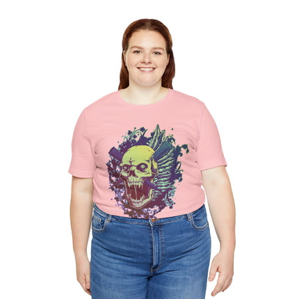 Psyhedelic Skull Unisex T-Shirt - Rainbow Punk Rock Skull Tshirt, Pastel Grunge Indie Boho Top, Psychedelic Skeleton Tee