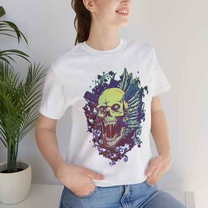 Psyhedelic Skull Unisex T-Shirt - Rainbow Punk Rock Skull Tshirt, Pastel Grunge Indie Boho Top, Psychedelic Skeleton Tee