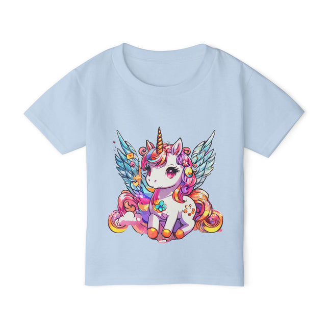 Novapuff Unicorn Toddler T-Shirt - Pretty Rainbow Graphic, Pastel Cute Glitter Unicorn, Angel Wings, Pegasus, Pegahorn