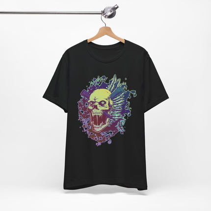 Psyhedelic Skull Unisex T-Shirt - Rainbow Punk Rock Skull Tshirt, Pastel Grunge Indie Boho Top, Psychedelic Skeleton Tee