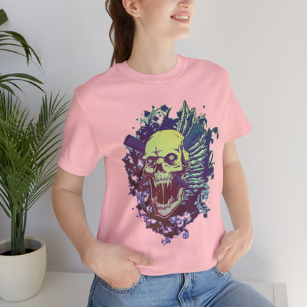 Psyhedelic Skull Unisex T-Shirt - Rainbow Punk Rock Skull Tshirt, Pastel Grunge Indie Boho Top, Psychedelic Skeleton Tee