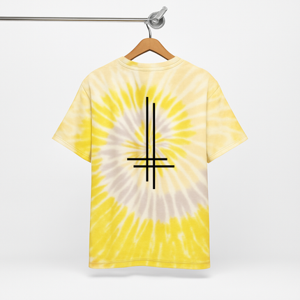 Crux Inversa Tie-Dye Unisex Tee - Inverted Cross TShirt, Grunge meets hippie, Metalhead rainbow warrior, Festival Chaos core, Alt Street Festival Shirt