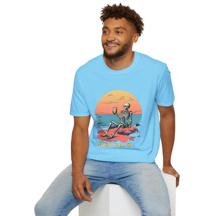 Stay Salty Skeleton T-Shirt – Funny Beach Graphic Tee, Grunge Punk Summer Shirt, Punk Rock Surf Style, Alt Indie Clothing