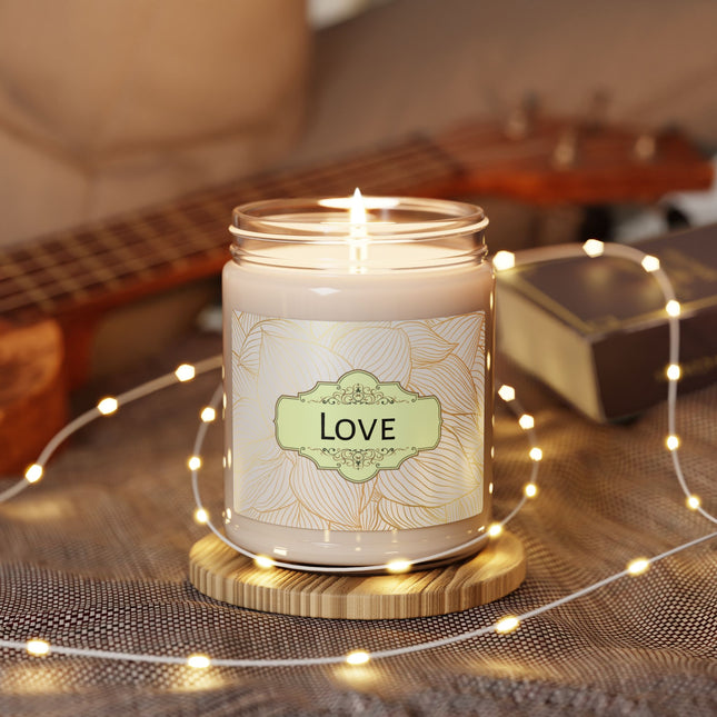 Golden Leaves Soy Candle - Clear Jar with Lid 9oz
