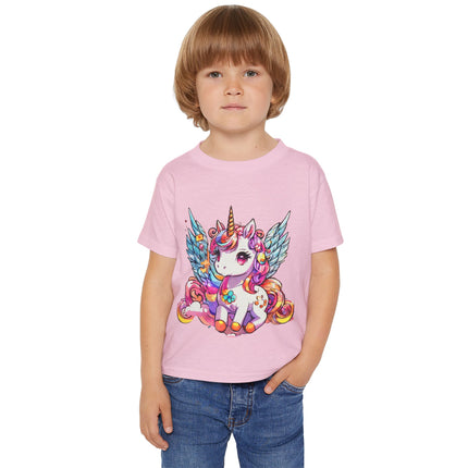 Novapuff Unicorn Toddler T-Shirt - Pretty Rainbow Graphic, Pastel Cute Glitter Unicorn, Angel Wings, Pegasus, Pegahorn