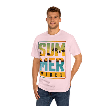 Summer Vibes Unisex Tee – Bright Bold and Ready for Sunshine, Retro Palm Tree Vacation Shirt, Casual Coastal Style , Multiple Colors