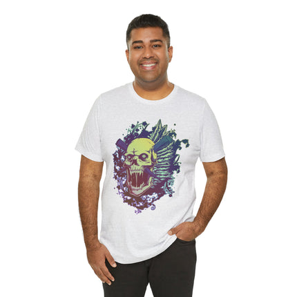 Psyhedelic Skull Unisex T-Shirt - Rainbow Punk Rock Skull Tshirt, Pastel Grunge Indie Boho Top, Psychedelic Skeleton Tee