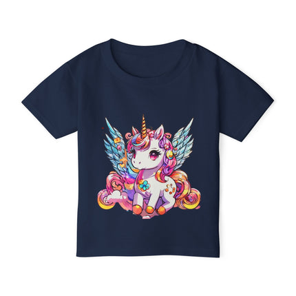 Novapuff Unicorn Toddler T-Shirt - Pretty Rainbow Graphic, Pastel Cute Glitter Unicorn, Angel Wings, Pegasus, Pegahorn