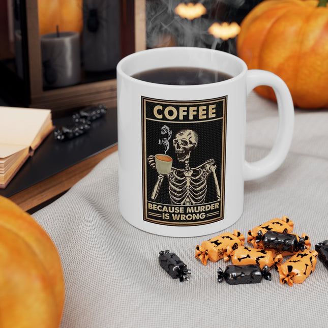 Perky Skeleton Ceramic Coffee Mug 11oz/15oz