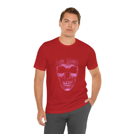 Pink Glitch Skull Unisex T-Shirt – Digital Distortion Alt Streetwear, Goth Punk Rock & Metal Graphic Tee