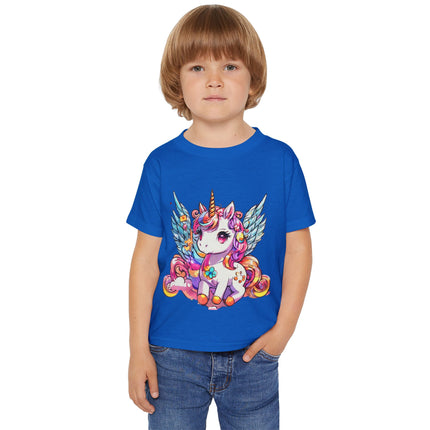 Novapuff Unicorn Toddler T-Shirt - Pretty Rainbow Graphic, Pastel Cute Glitter Unicorn, Angel Wings, Pegasus, Pegahorn