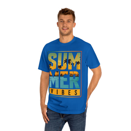 Summer Vibes Unisex Tee – Bright Bold and Ready for Sunshine, Retro Palm Tree Vacation Shirt, Casual Coastal Style , Multiple Colors