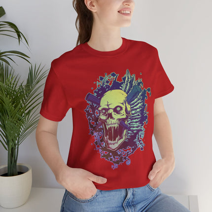 Psyhedelic Skull Unisex T-Shirt - Rainbow Punk Rock Skull Tshirt, Pastel Grunge Indie Boho Top, Psychedelic Skeleton Tee