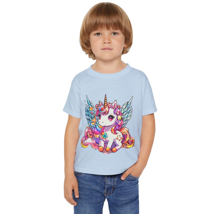 Novapuff Unicorn Toddler T-Shirt - Pretty Rainbow Graphic, Pastel Cute Glitter Unicorn, Angel Wings, Pegasus, Pegahorn