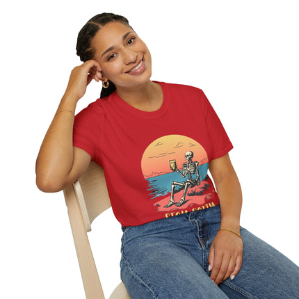 Stay Salty Skeleton T-Shirt – Funny Beach Graphic Tee, Grunge Punk Summer Shirt, Punk Rock Surf Style, Alt Indie Clothing