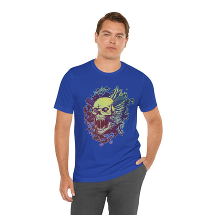Psyhedelic Skull Unisex T-Shirt - Rainbow Punk Rock Skull Tshirt, Pastel Grunge Indie Boho Top, Psychedelic Skeleton Tee