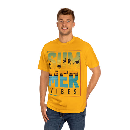 Summer Vibes Unisex Tee – Bright Bold and Ready for Sunshine, Retro Palm Tree Vacation Shirt, Casual Coastal Style , Multiple Colors
