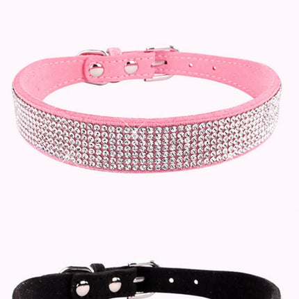 Jewelled Suede Pet Collar