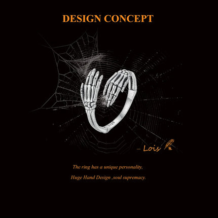 Skeleton Hands Ring & Earrings