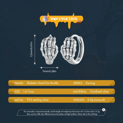Skeleton Hands Ring & Earrings