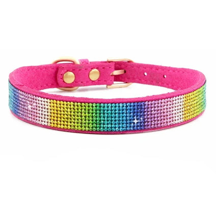 Jewelled Suede Pet Collar
