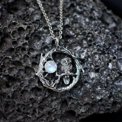 Owl & Moon Necklace
