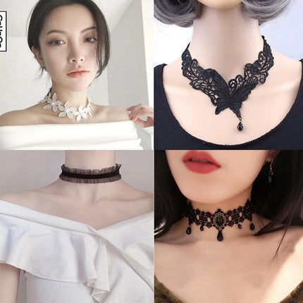 Gothic Lace Choker Necklaces