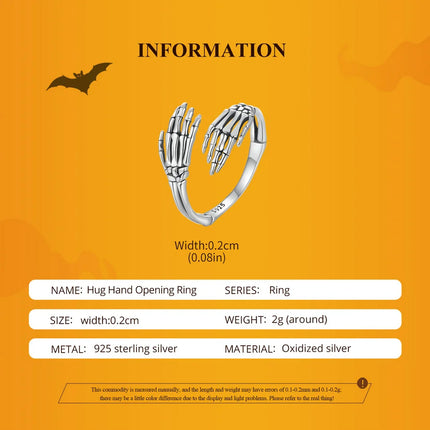 Skeleton Hands Ring & Earrings