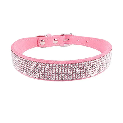 Jewelled Suede Pet Collar