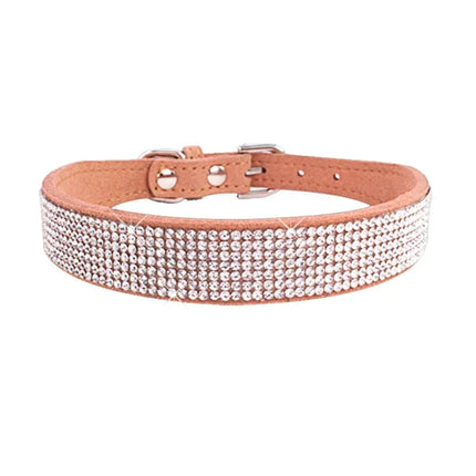 Jewelled Suede Pet Collar