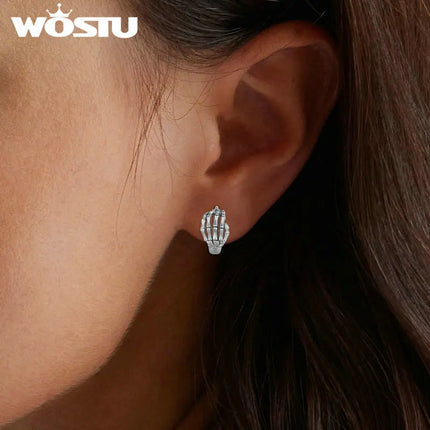 Skeleton Hands Ring & Earrings