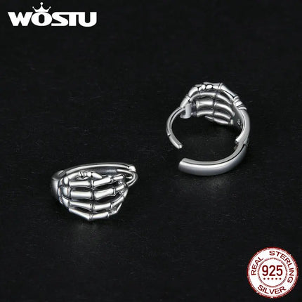 Skeleton Hands Ring & Earrings