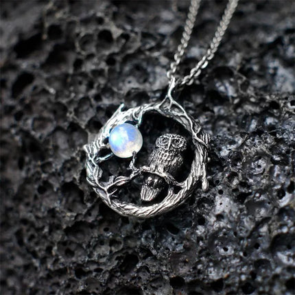 Owl & Moon Necklace
