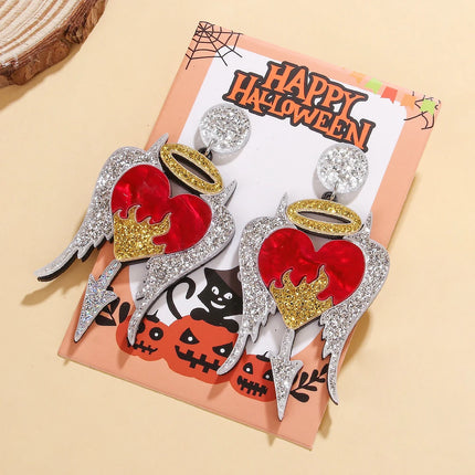 Black Heart Wings Earrings