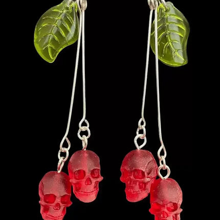 Cherry Skull Earrings